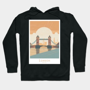 Vintage Sunset Over Tower Bridge - London Cityscape Art Hoodie